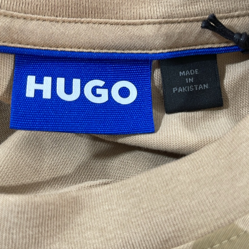 HUGO Big Logo Checkered Short Sleeve Crewneck Check Logo T-Shirt Size XXL NEW - Picture 8 of 11